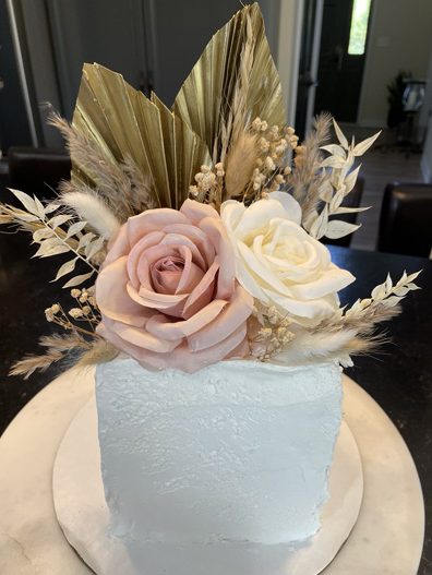 Layers of Love Vegan Cakes | Boho Floral Modern Textured Buttercream Vegan Wedding Cake