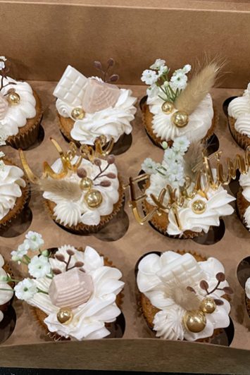 Layers of Love Vegan Cakes | We're Expecting Cupcakes | Boho Contemporary We're Expecting Vegan Cupcakes